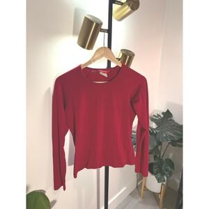 ESPRIT vintage raglan nylon stretch long sleeve classic fit red layering basic M